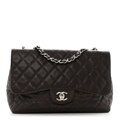 Chanel Caviar Quilted Jumbo Single Flap Dark Brown 1 of 15