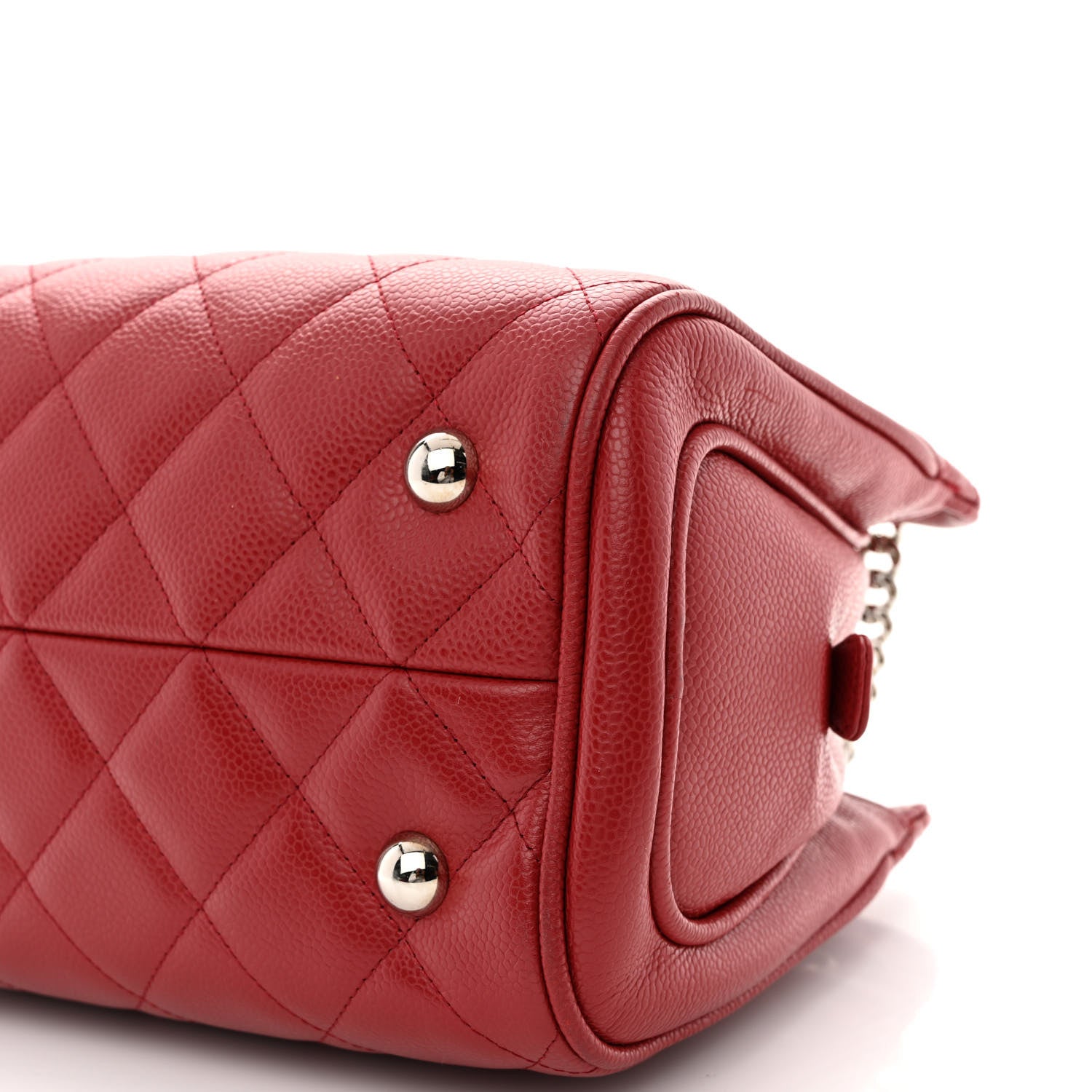 Chanel Caviar Quilted Bijoux Chain Shopping Tote Red 12 of 16