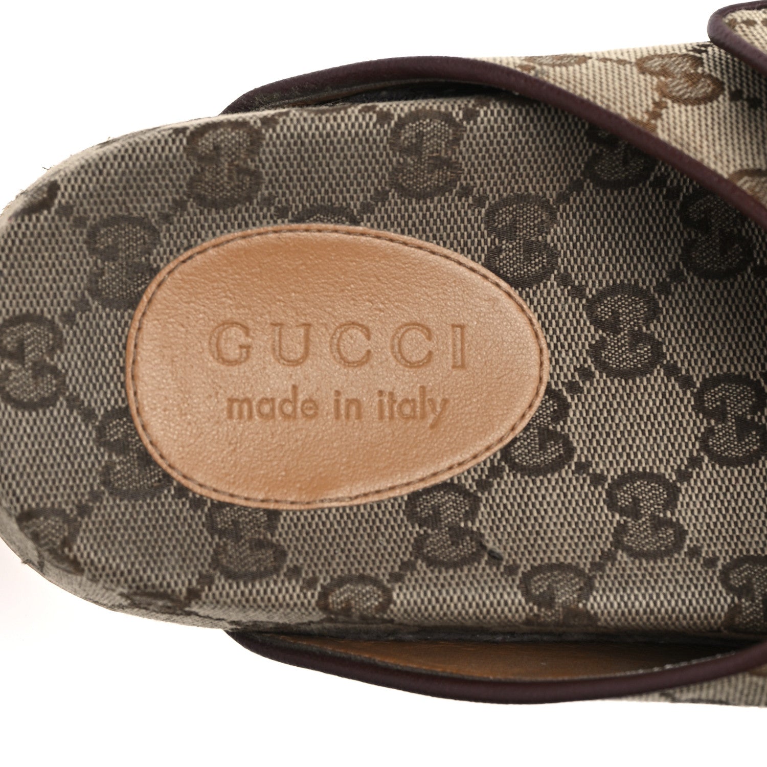 Gucci GG Monogram Lavaredo Eco Fabric Mens Slide Sandals With Straps 10 Beige Ebony Light Brown 8 of 10
