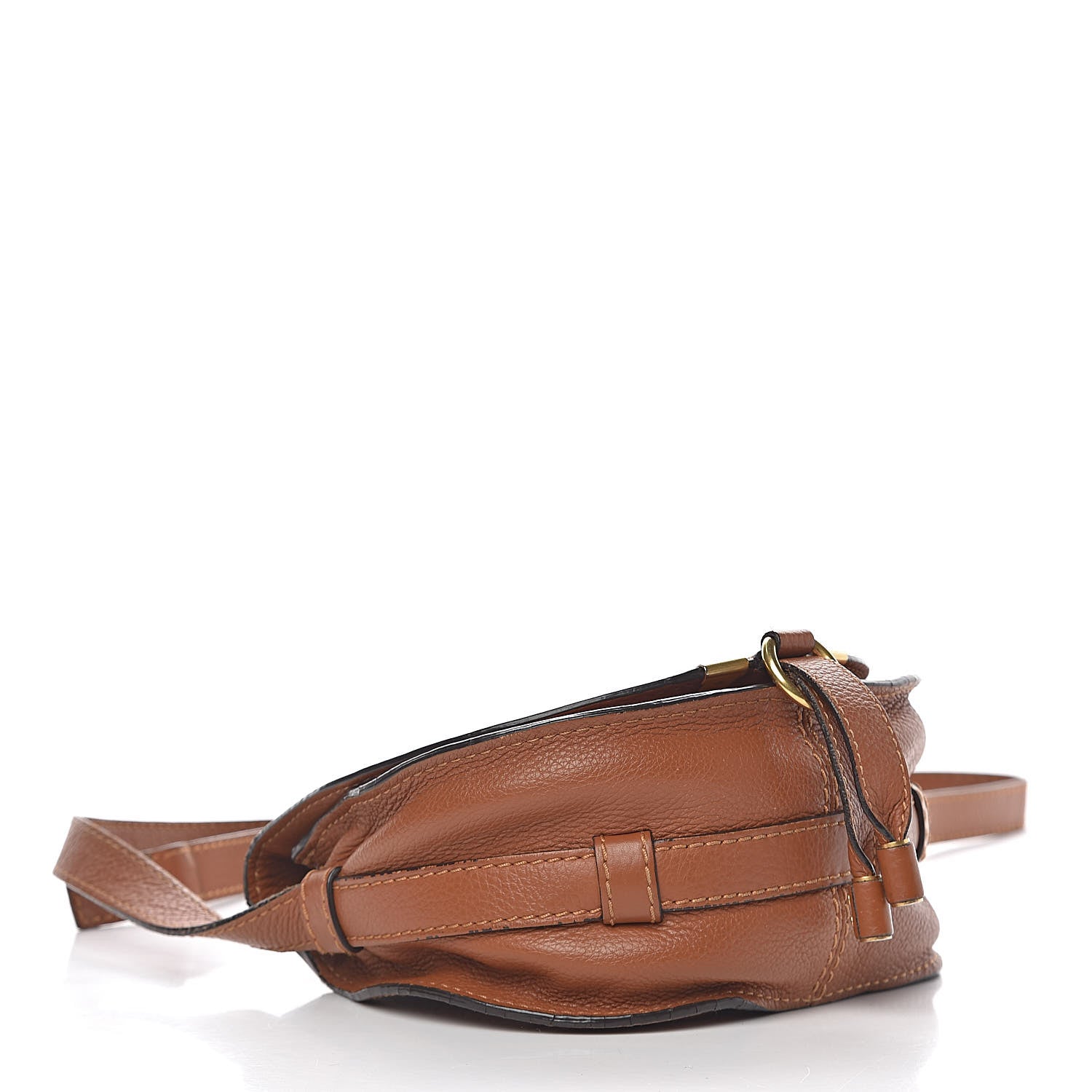 Chloe Calfskin Mini Marcie Round Crossbody Bag Tan 4 of 13