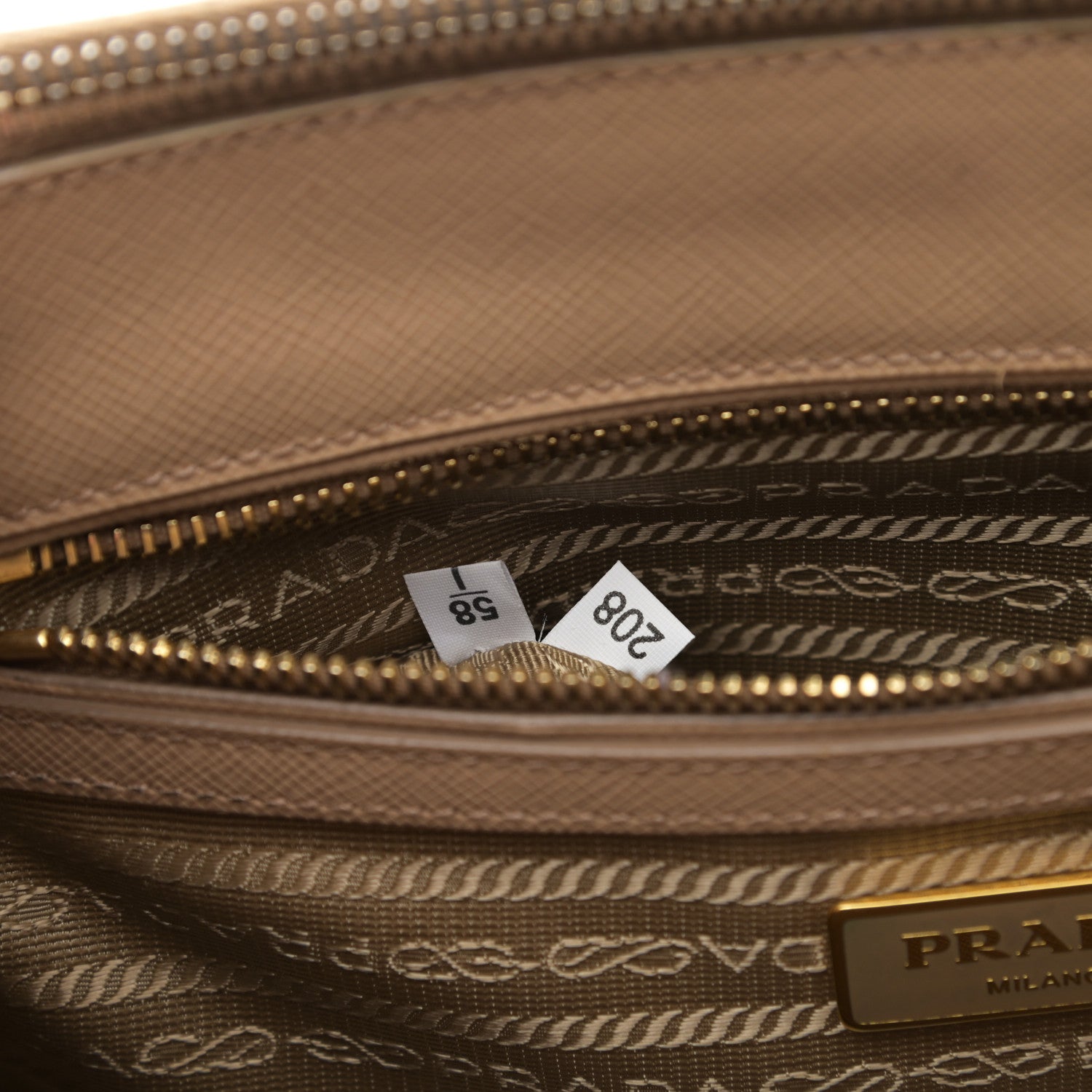 Prada Saffiano Lux Mini Galleria Double Zip Tote Sabbia 7 of 14
