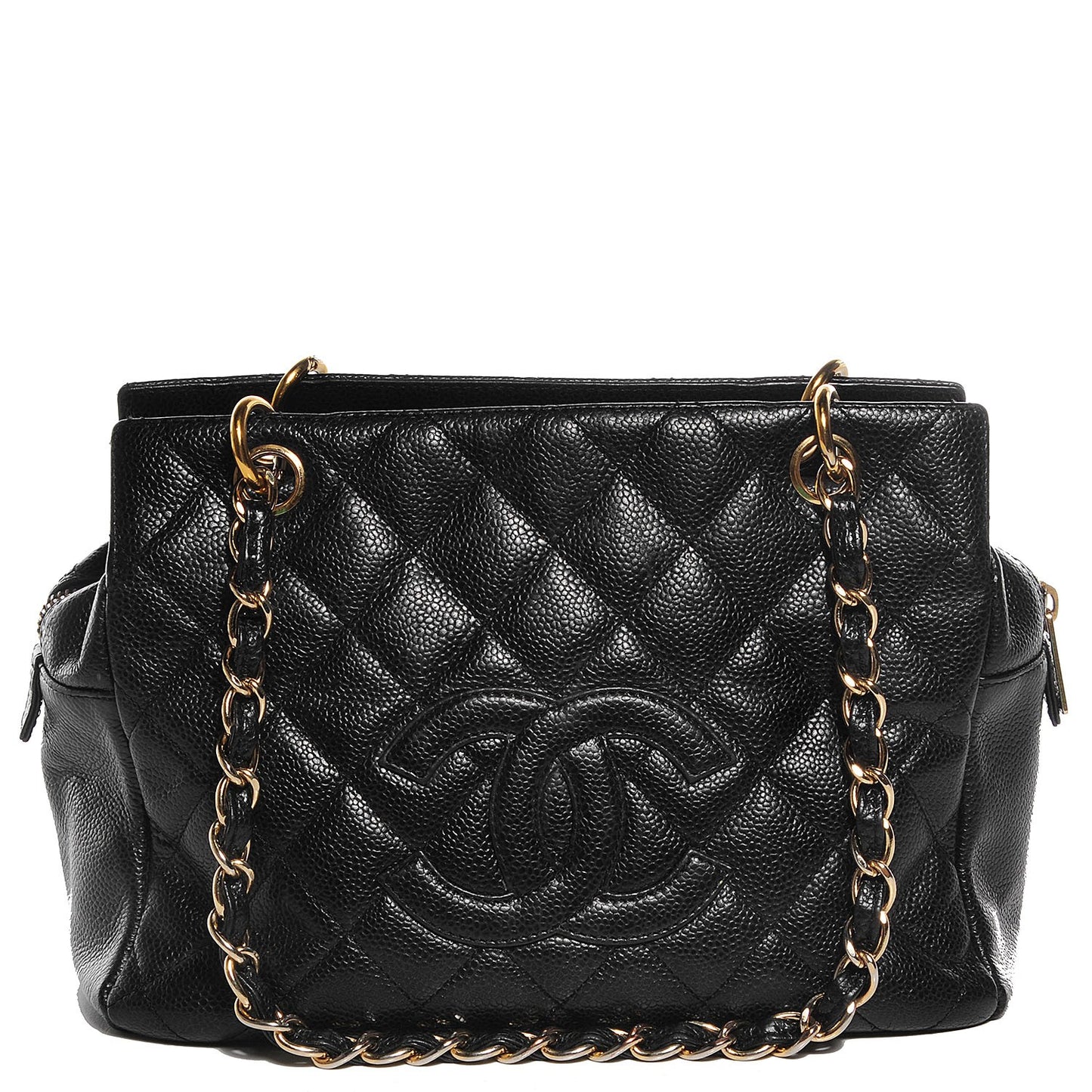 Caviar Quilted Petit Timeless Tote PTT Black