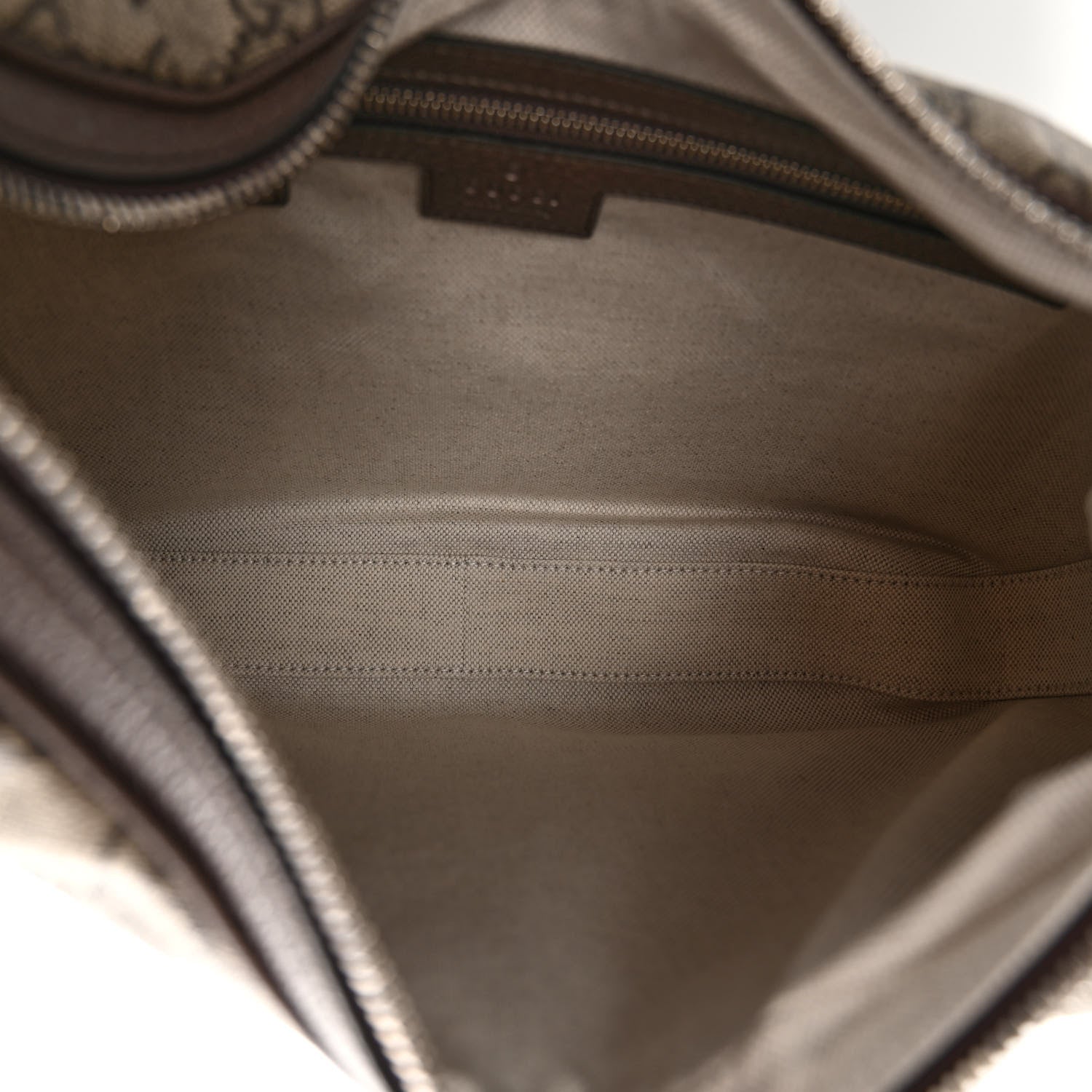 Gucci GG Supreme Monogram Textured Calfskin Web Large Attache Shoulder Bag Beige Ebony New Acero 5 of 9
