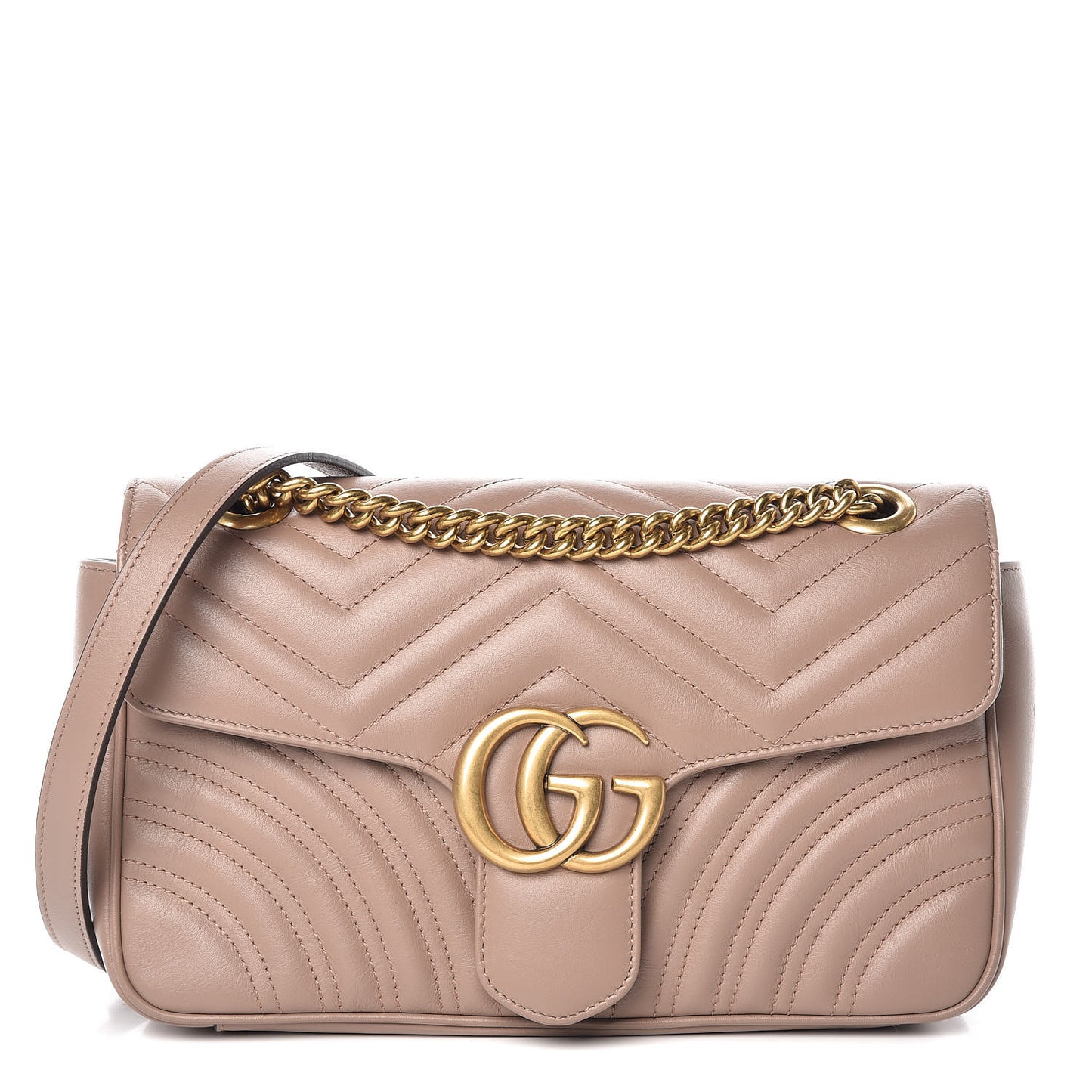 Calfskin Matelasse Small GG Marmont Shoulder Bag Porcelain Rose