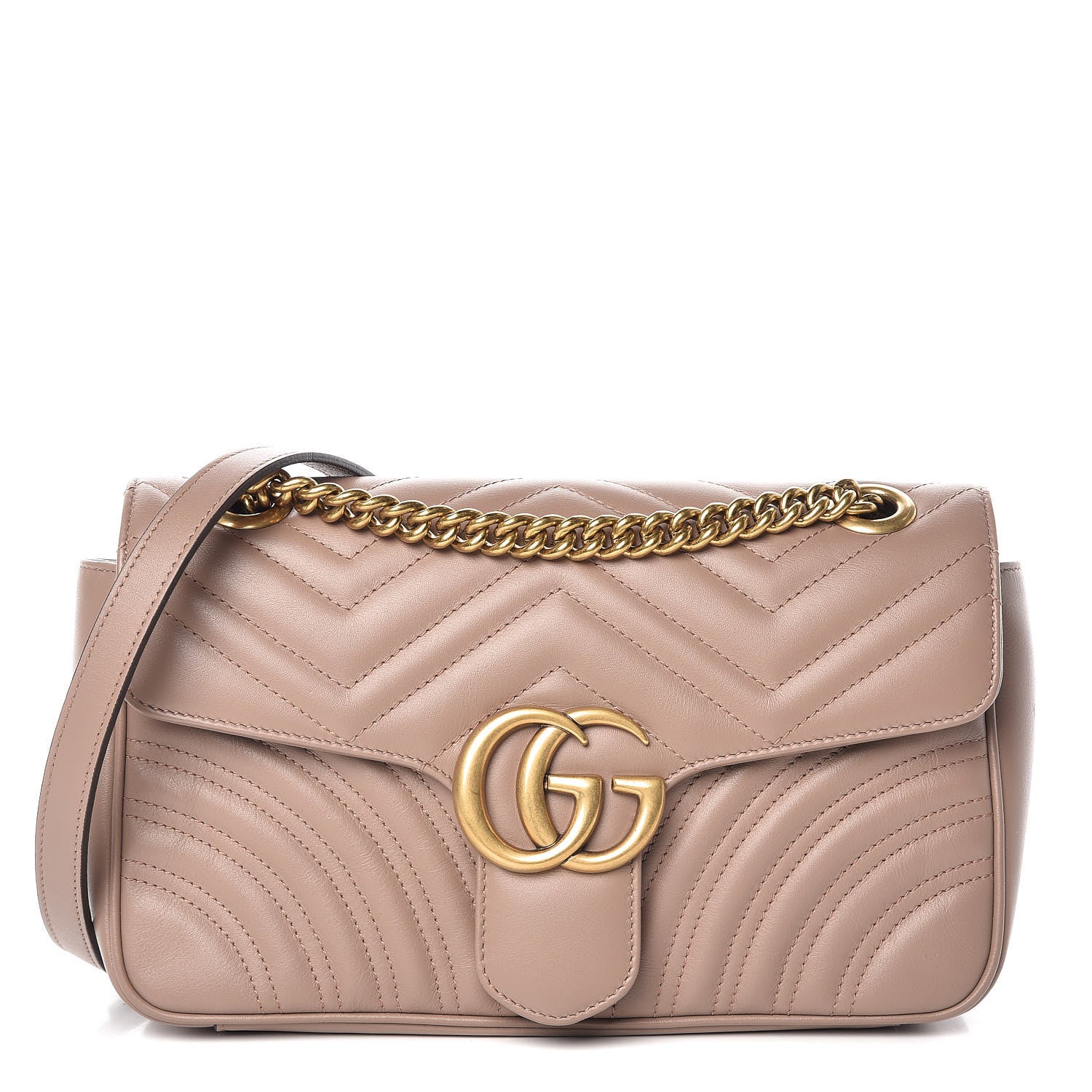 Gucci Calfskin Matelasse Small GG Marmont Shoulder Bag Porcelain Rose 1 of 9