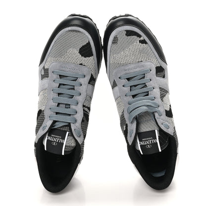 Valentino Garavani Mesh Suede Camouflage Mens Rockrunner Sneakers 10 Grey 2 of 9