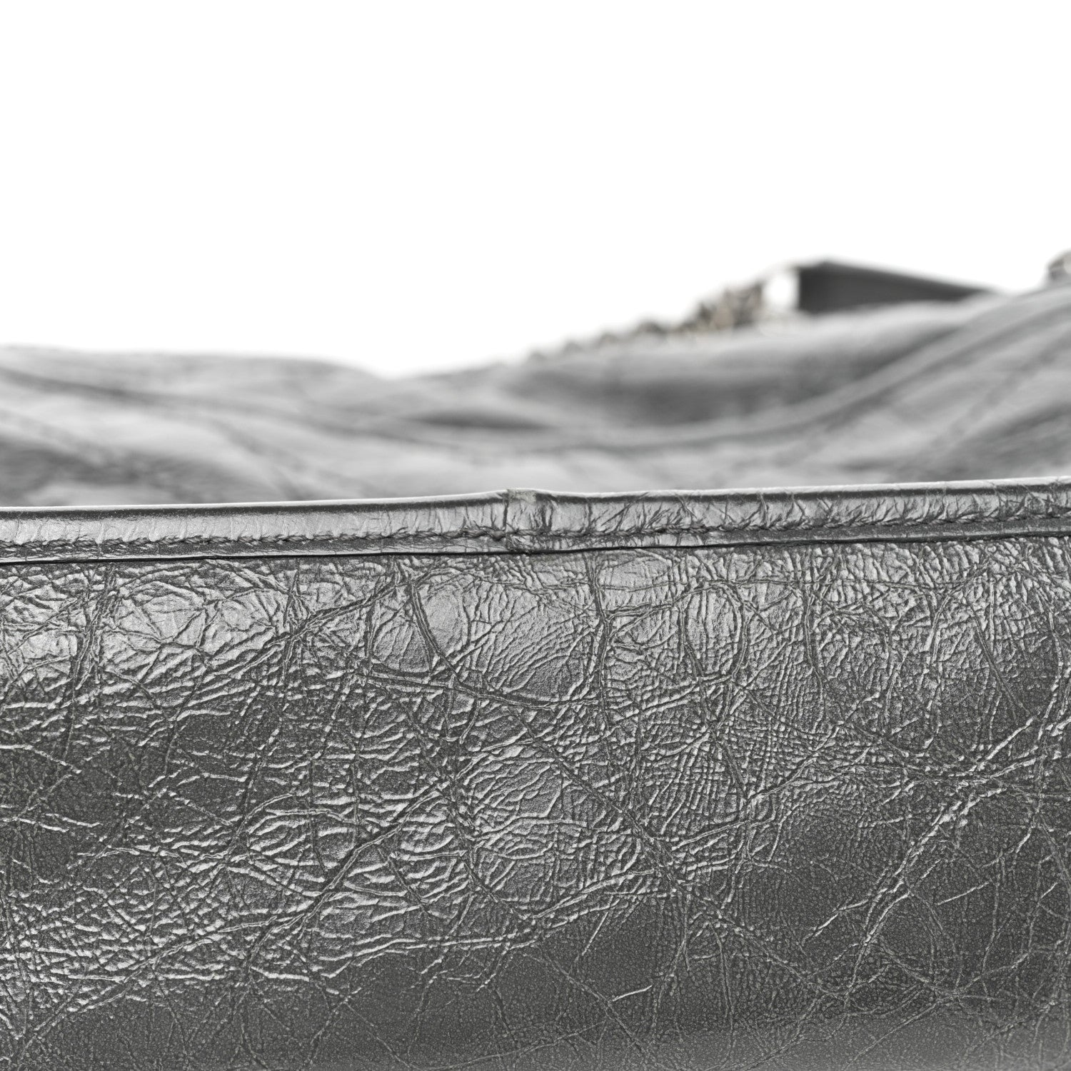 Saint Laurent Crinkled Calfskin Matelasse Monogram Medium Niki Chain Satchel Fog 8 of 13