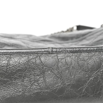 Saint Laurent Crinkled Calfskin Matelasse Monogram Medium Niki Chain Satchel Fog 8 of 13