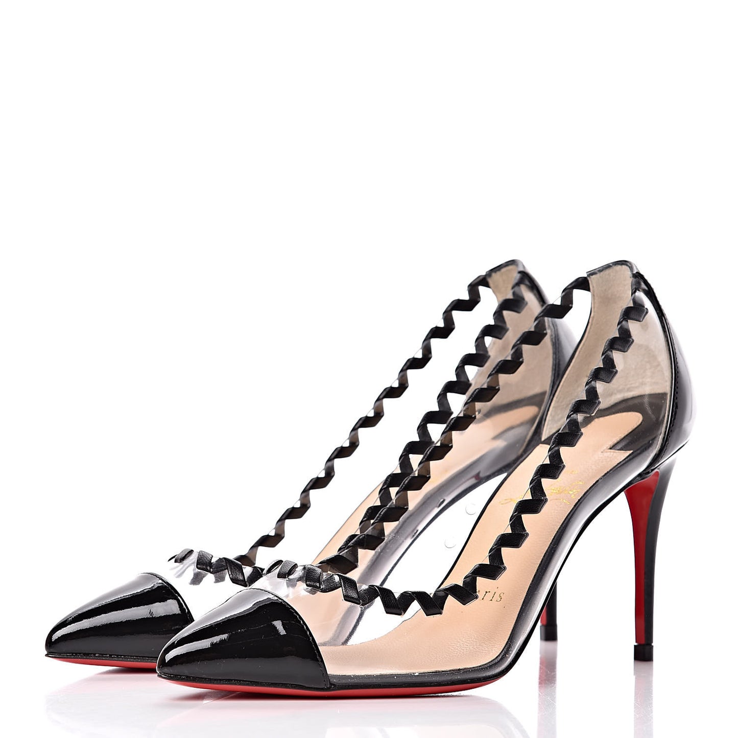 Patent PVC Shiny Nappa Lisabeth 85 Pumps 36 Black