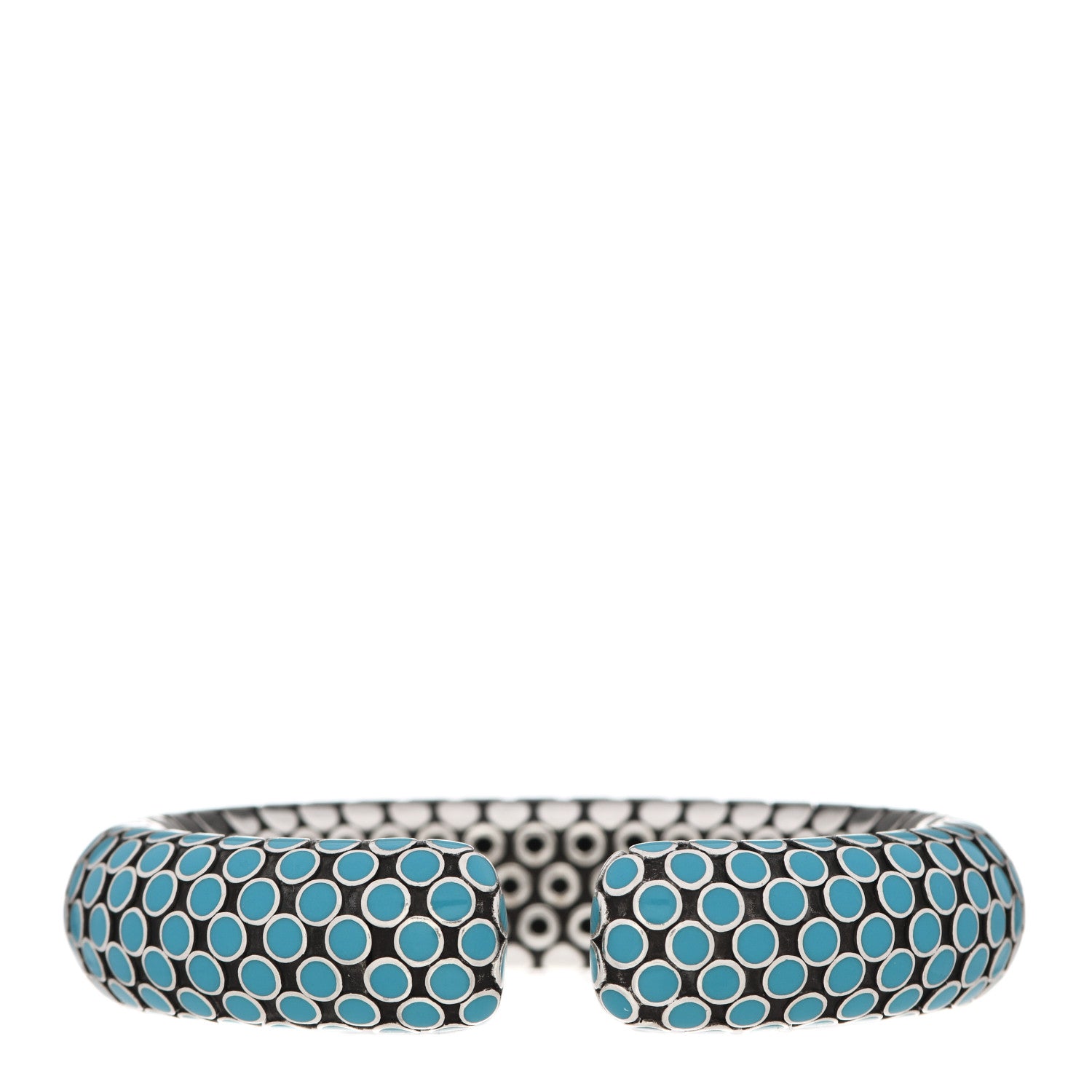 John Hardy Sterling Silver Enamel Dot Flex Cuff Bracelet Blue 2 of 4