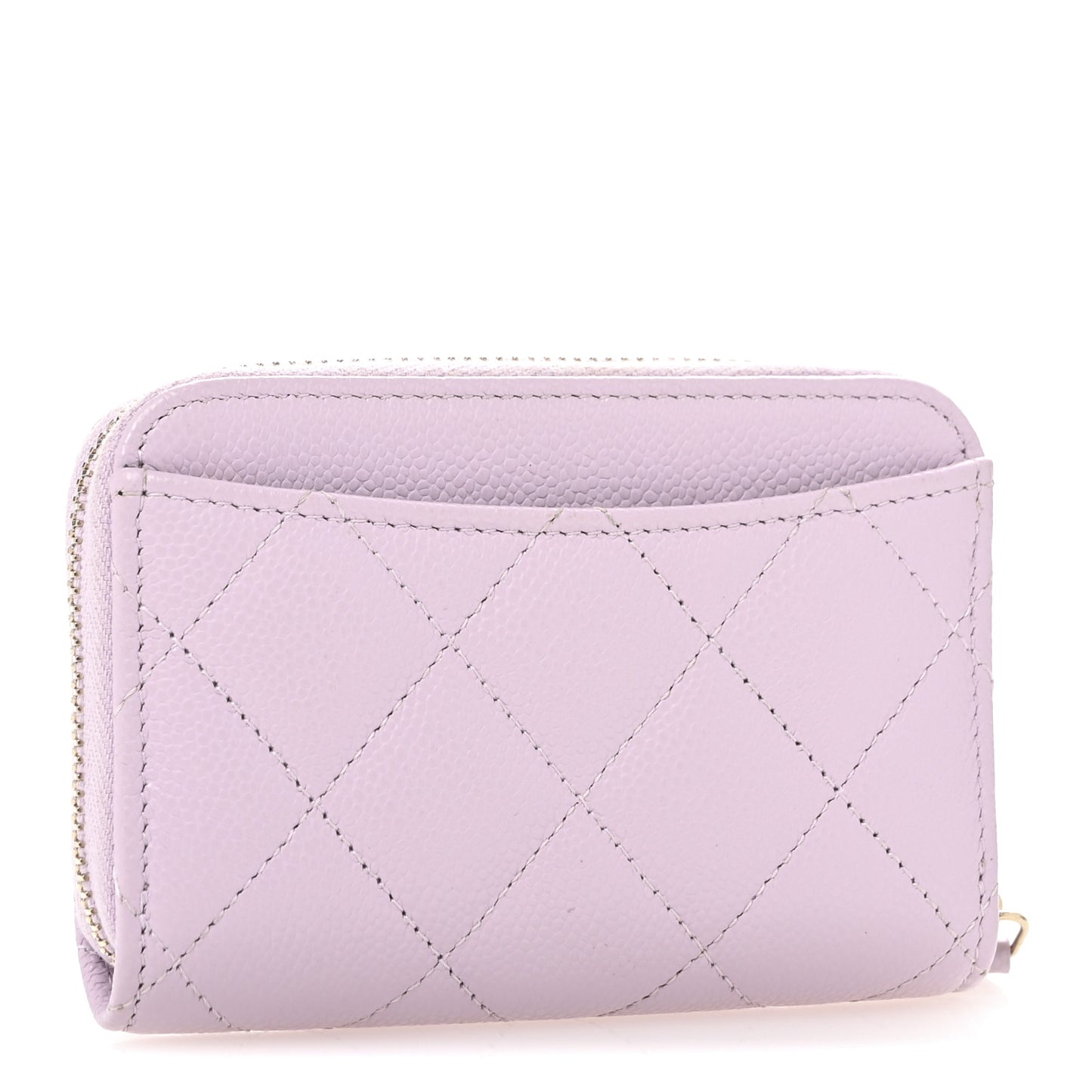 Caviar Quilted Zip Coin Purse Light Pink