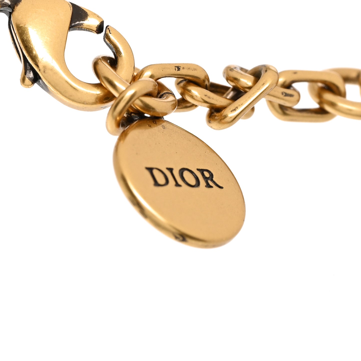 Metal Crystal Pearl J'Adior Bracelet Gold