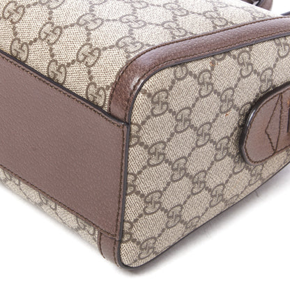 Gucci GG Supreme Monogram Web Medium Ophidia Boston Brown 5 of 8