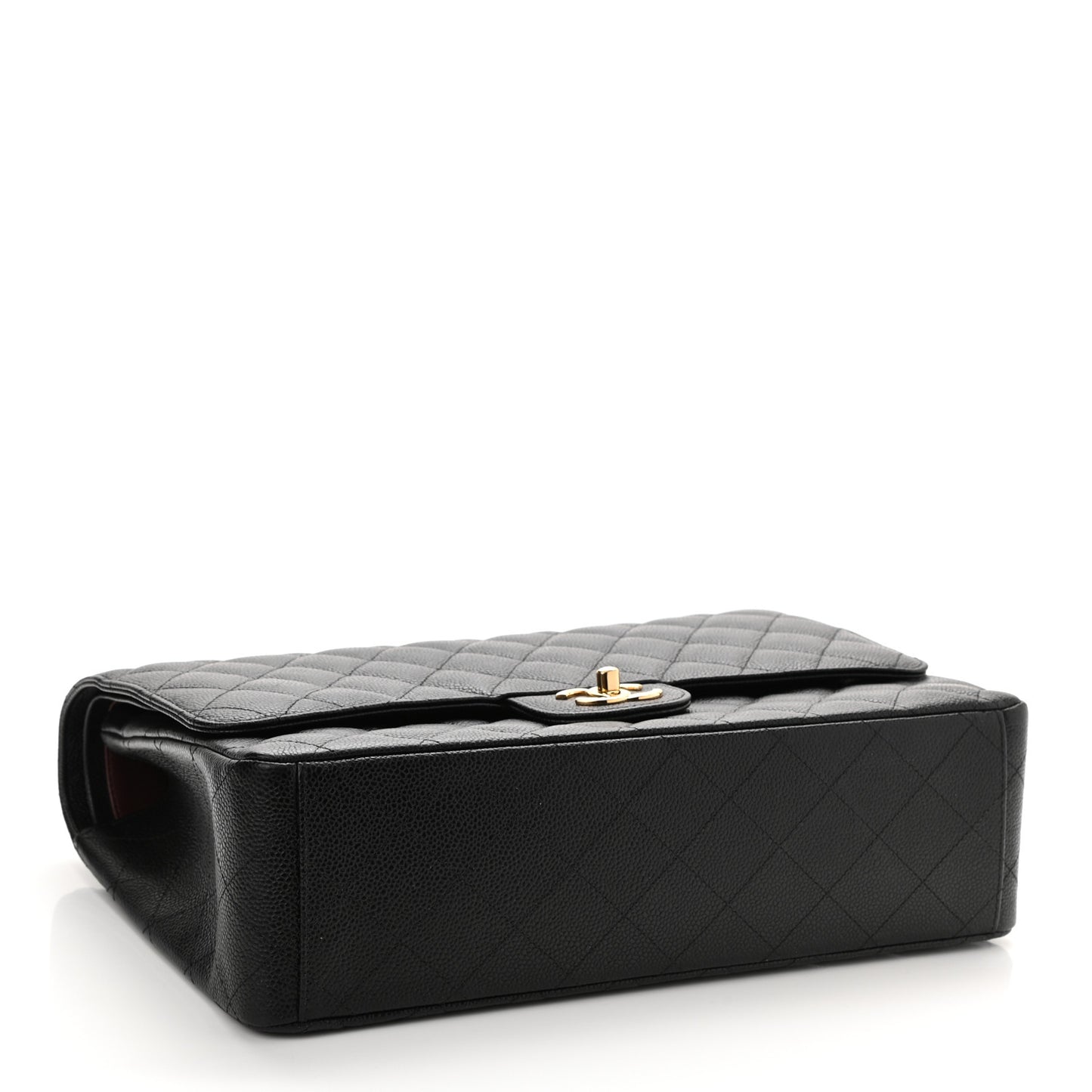 Caviar Quilted Maxi Double Flap Black