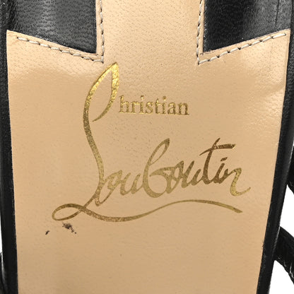 Christian Louboutin Kid Studded Marthaspike 100 Slide Sandals 37.5 Black Silver 8 of 11
