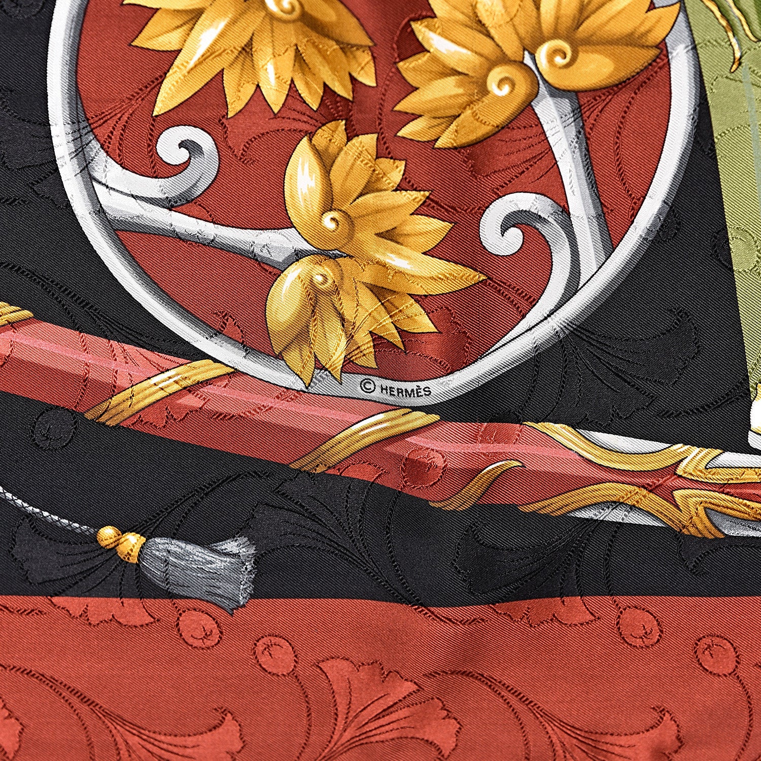 Hermes Silk Daimyo Princes du Soleil Levant Scarf 90 464639