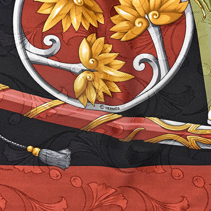 Hermes Silk Daimyo Princes du Soleil Levant Scarf 90 4 of 6