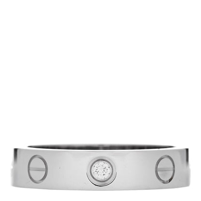 Cartier 18K White Gold Diamond 4mm LOVE Wedding Band Ring 49 5 1 of 5