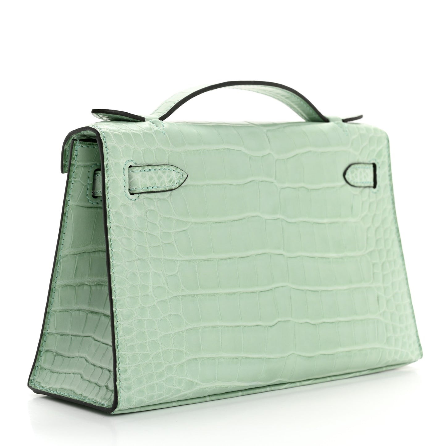 Matte Alligator Kelly Pochette Vert D'eau