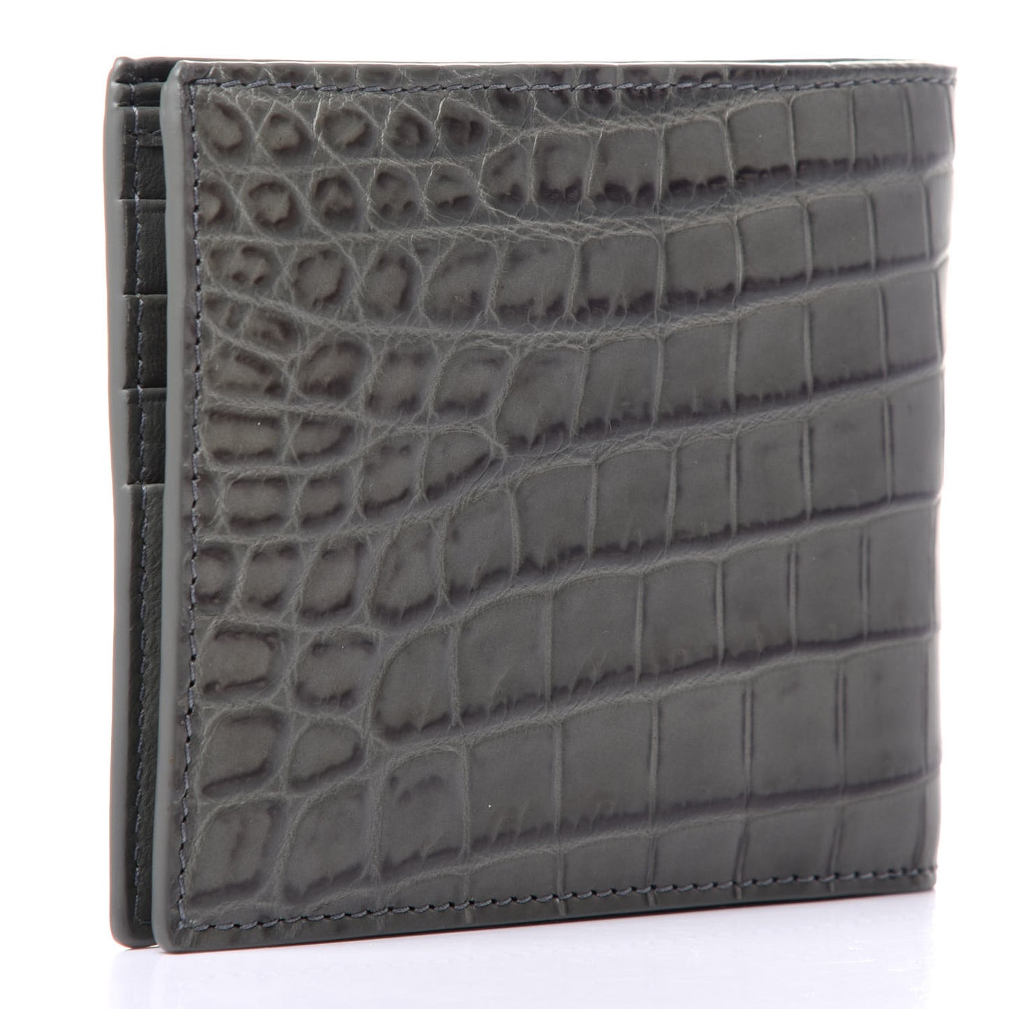 Crocodile Bi-Fold Wallet Grey