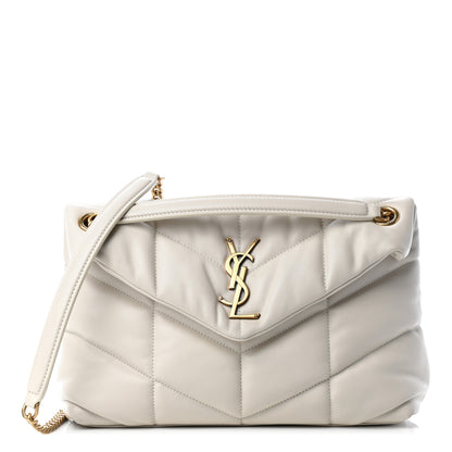 Saint Laurent Lambskin Quilted Small Loulou Puffer Monogram Chain Satchel Crema Soft 1 of 9