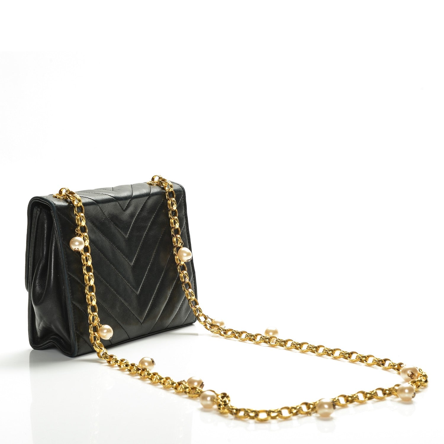 Chanel Lambskin Chevron Quilted Mini Flap Black 3 of 8