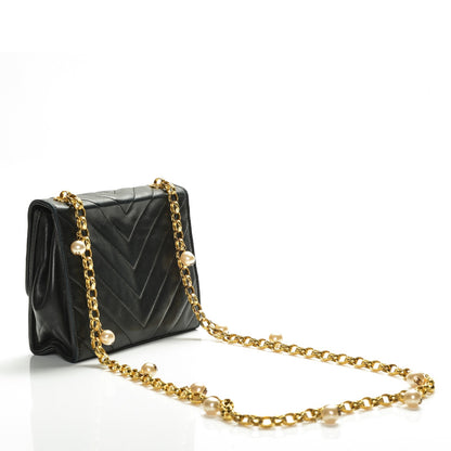 Chanel Lambskin Chevron Quilted Mini Flap Black 3 of 8