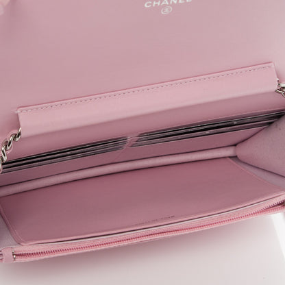 Chanel Calfskin Crystal Studded Boy Wallet On Chain WOC Pink 5 of 8