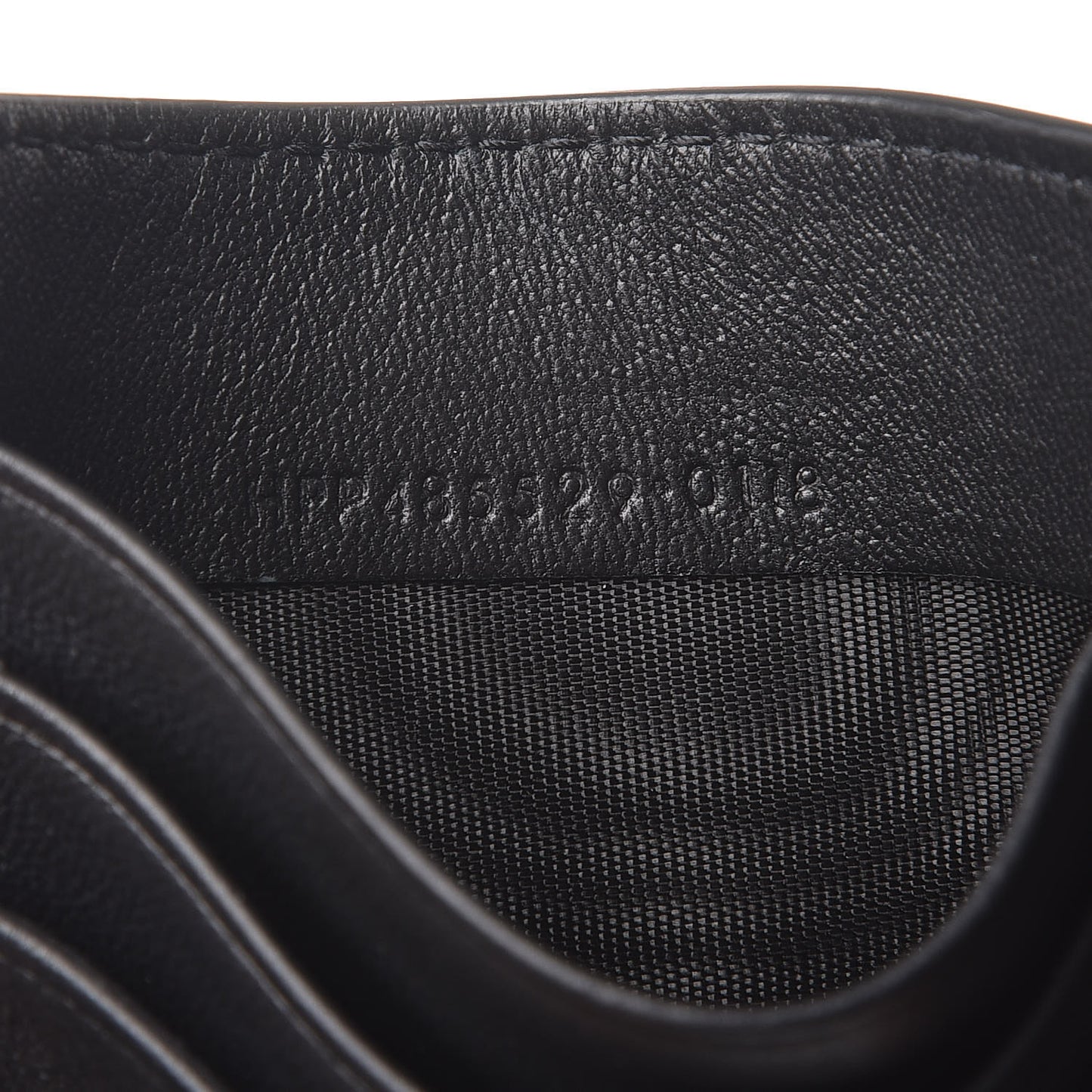 Calfskin Embroidered Bill Clip Card Case Black