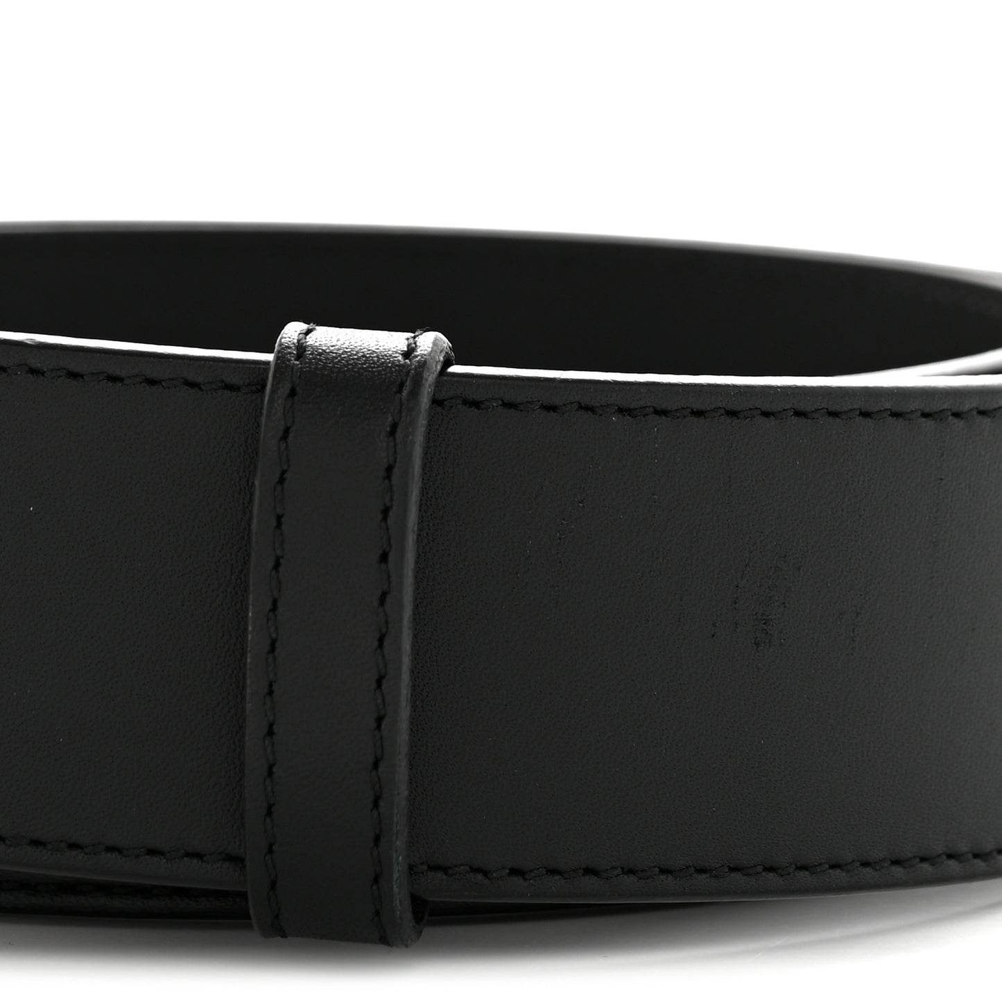 Moon Calfskin Pearl Double G 40mm Belt 90 36 Black Cream