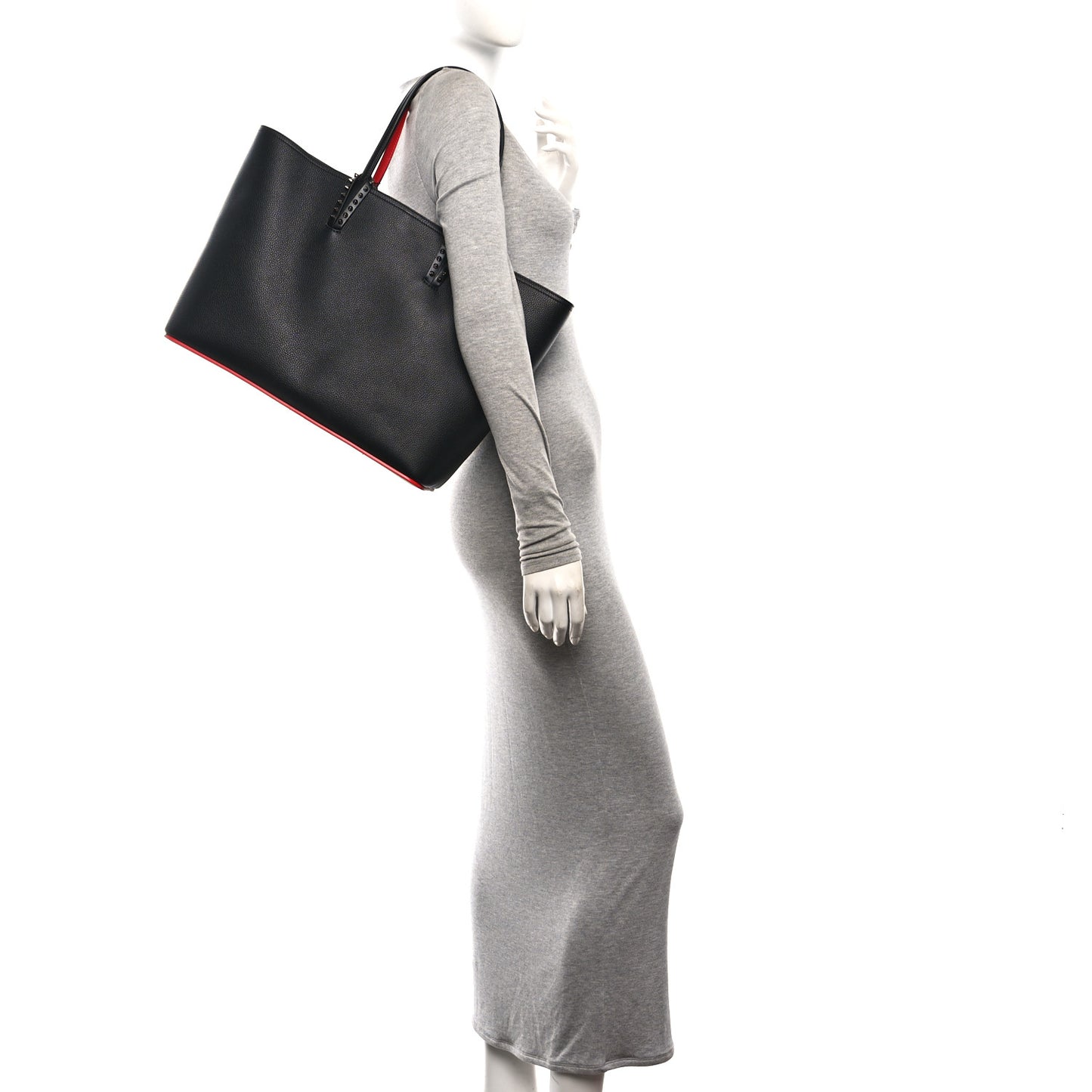 Calfskin Spikes East West Cabata Tote Black