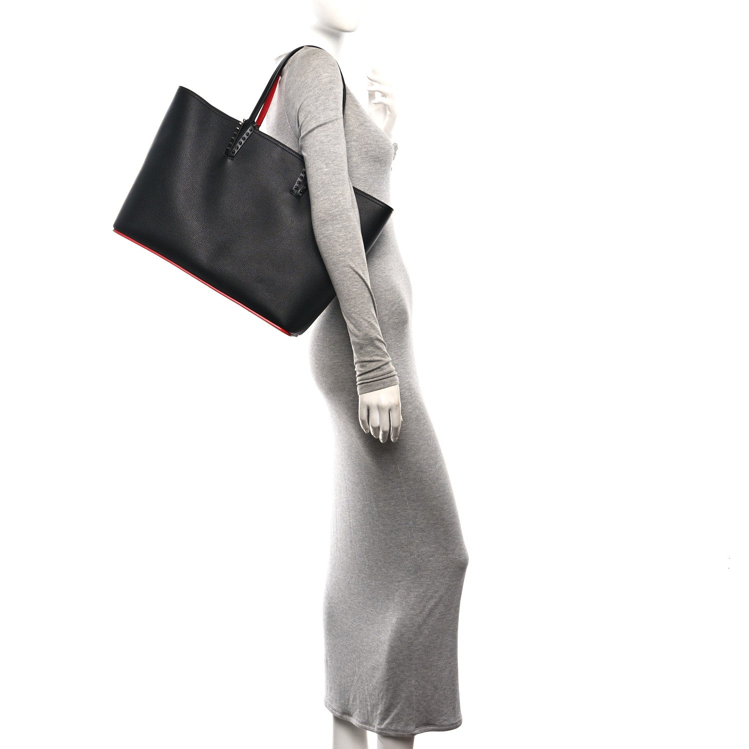 Christian Louboutin Calfskin Spikes East West Cabata Tote Black 2 of 11