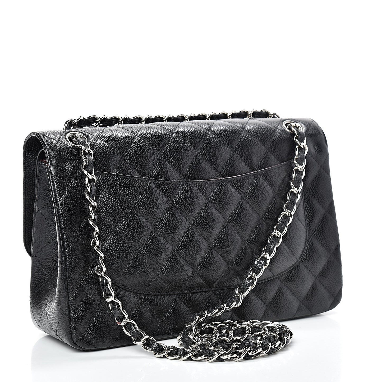 Caviar Quilted Jumbo Double Flap Black