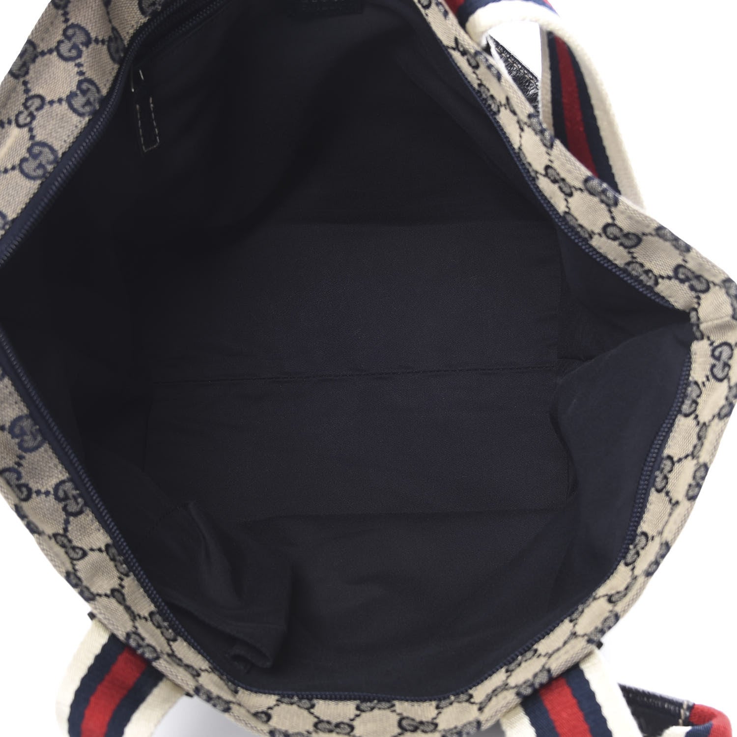 Gucci GG Monogram Medium Web Handle Bucket Tote Navy Blue 5 of 10