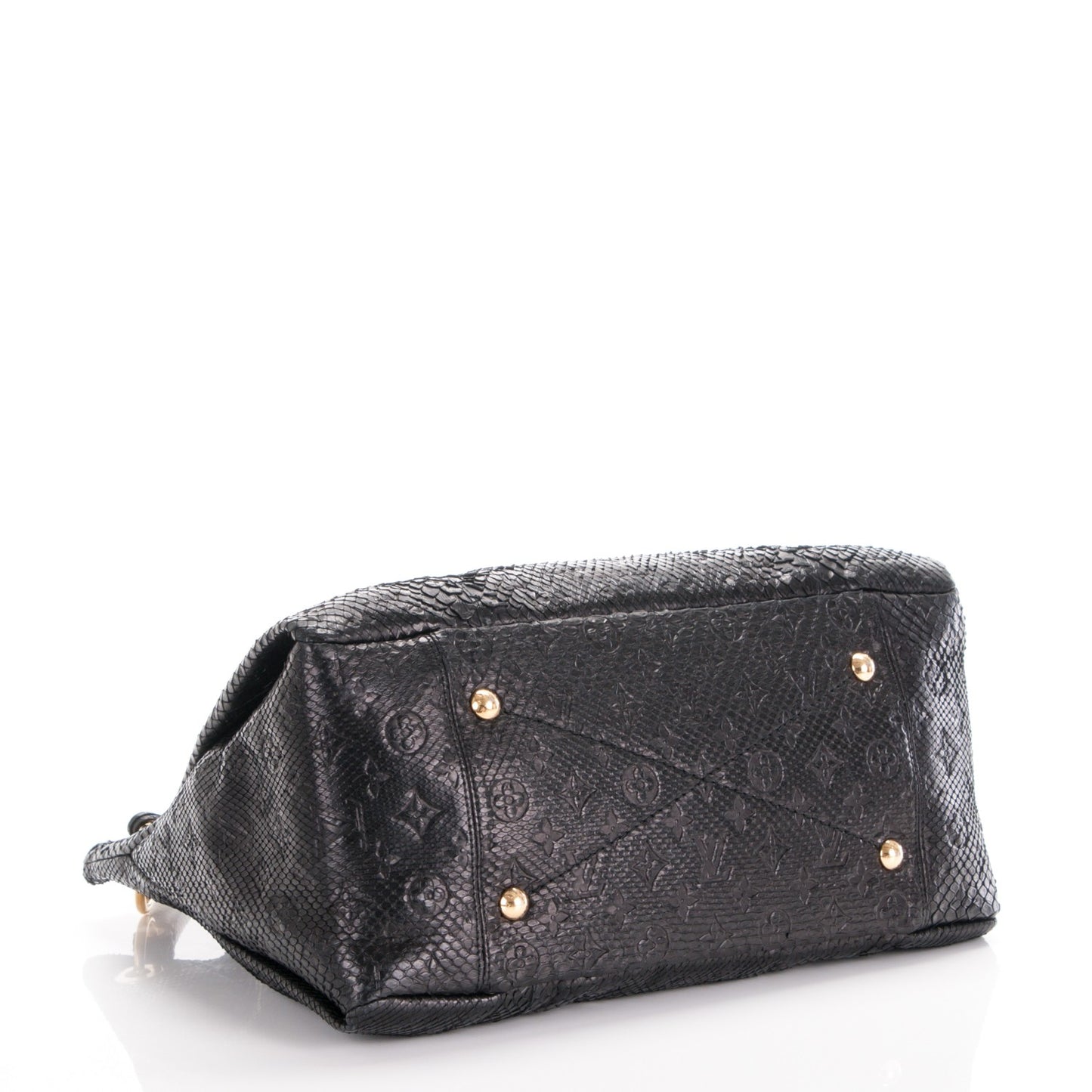 Snakeskin Embossed Monogram Artsy MM Black