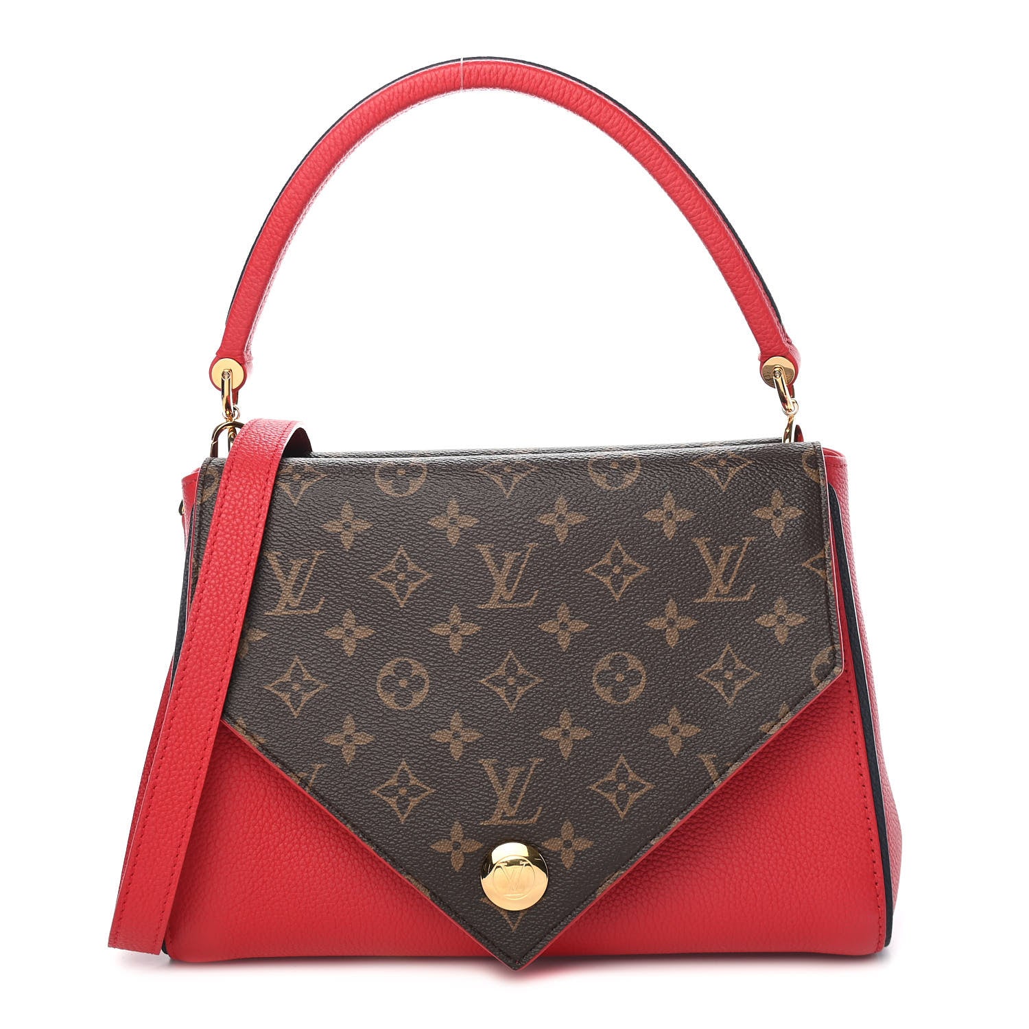 Louis Vuitton Grained Calfskin Monogram Double V Rubis 1 of 9