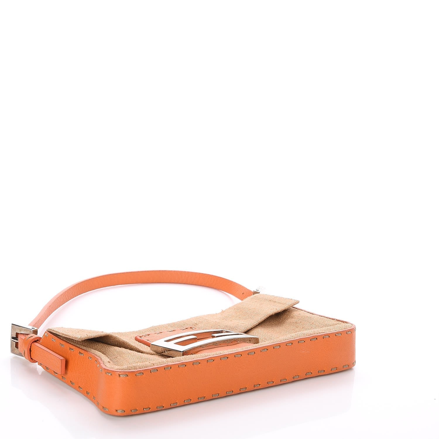 Fendi Canvas Selleria Baguette Orange 4 of 7