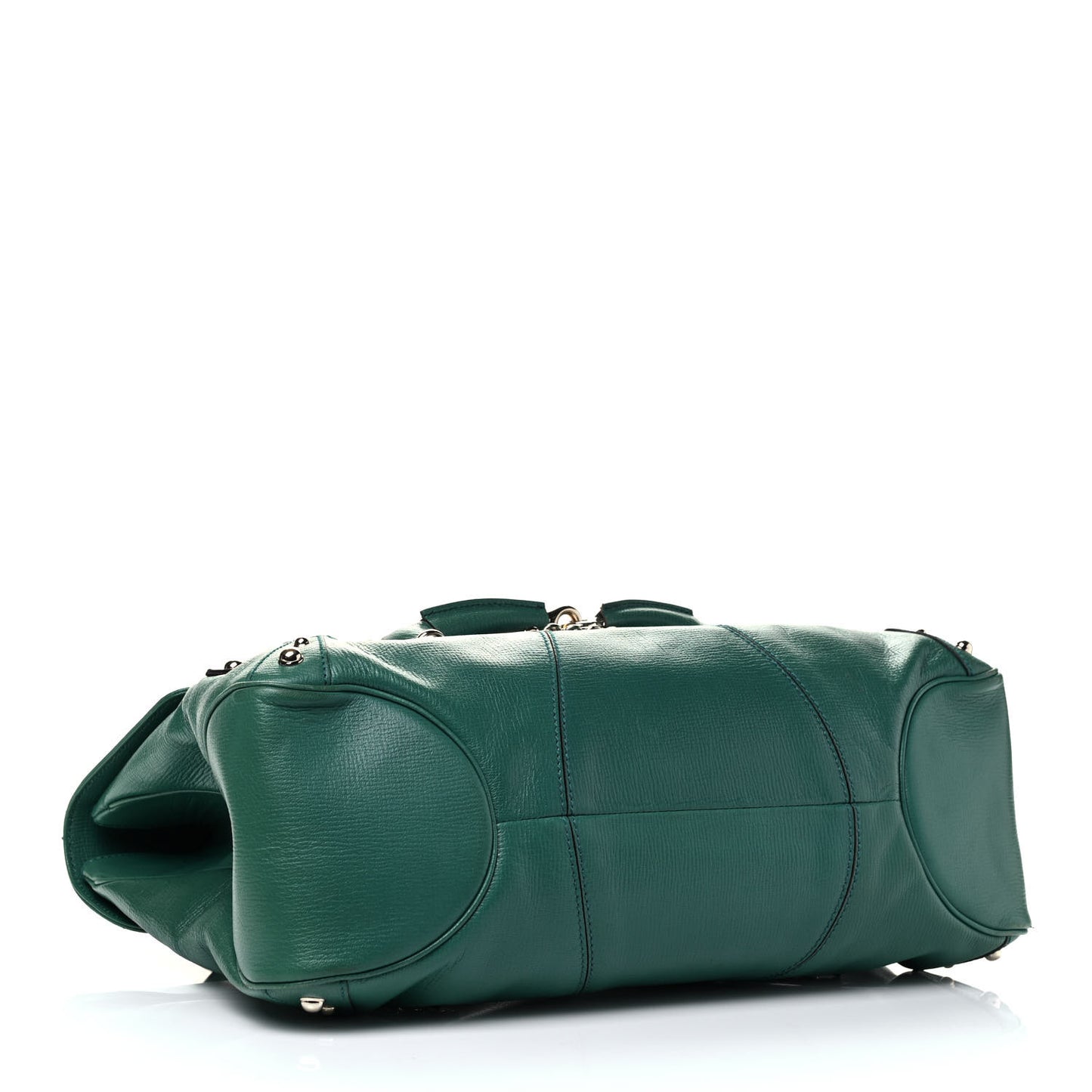 Grained Calfskin Large Horsebit Chain Flap Bag Green
