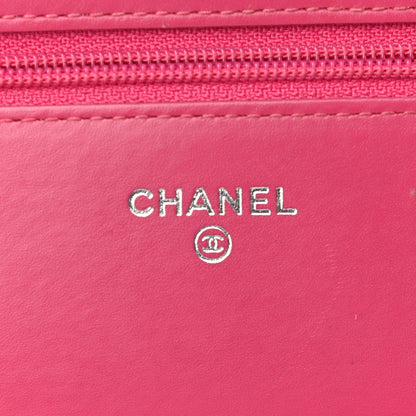 Chanel Patent Calfskin Quilted Wallet On Chain WOC Pink 6 of 15