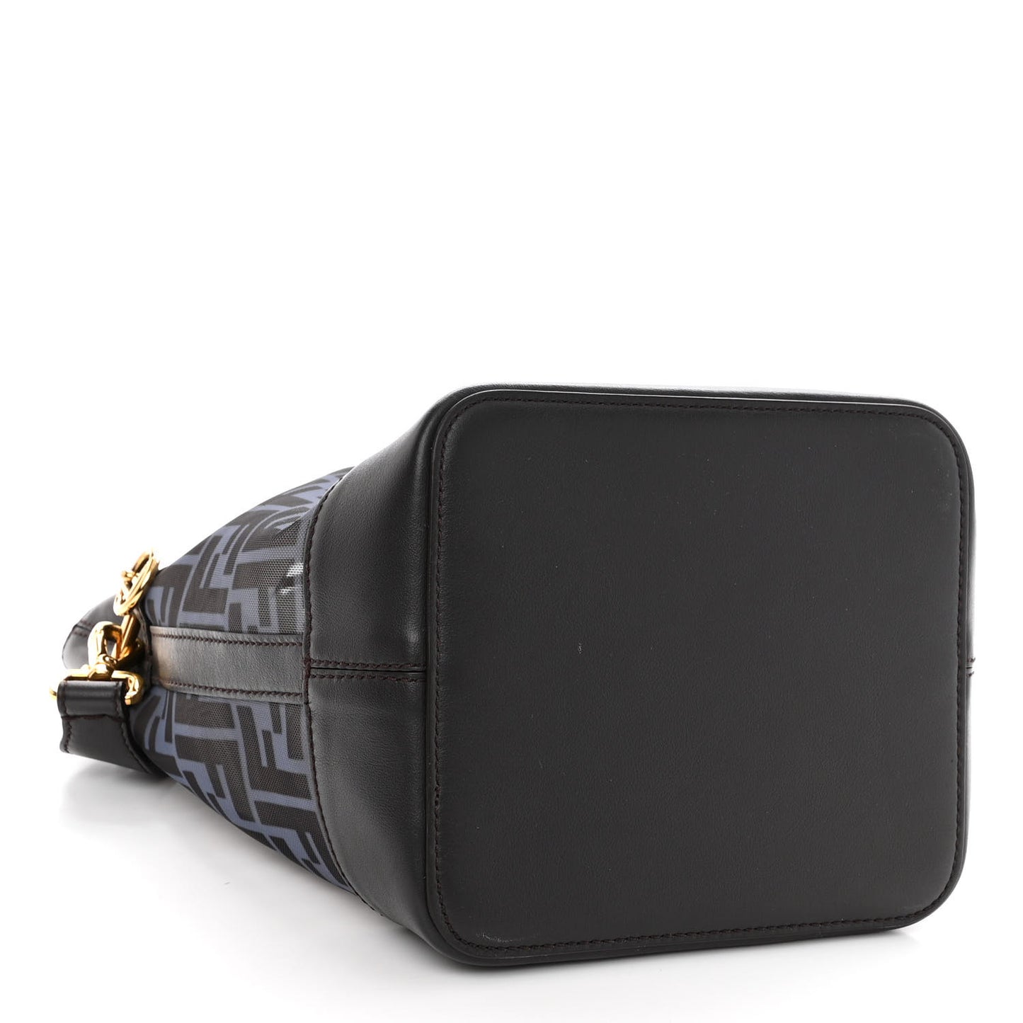 Mesh Vitello Grace F is Fendi FF 1974 Grande Mon Tresor Bucket Bag Azzurro Black Ebano