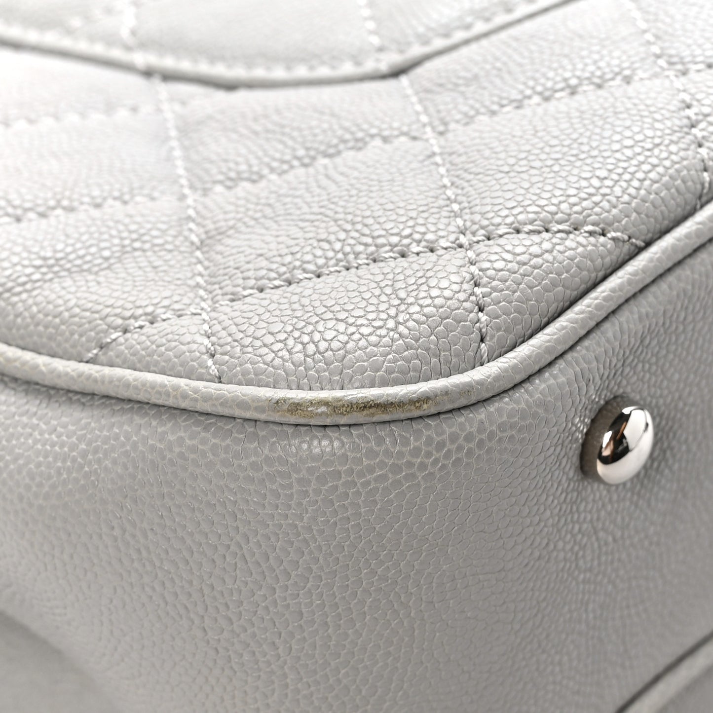 Caviar Quilted Large Urban Companion Top Handle Shopping Tote Grey