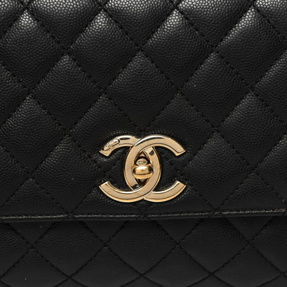 Chanel Caviar Quilted Small Coco Handle Flap Black 9 of 12