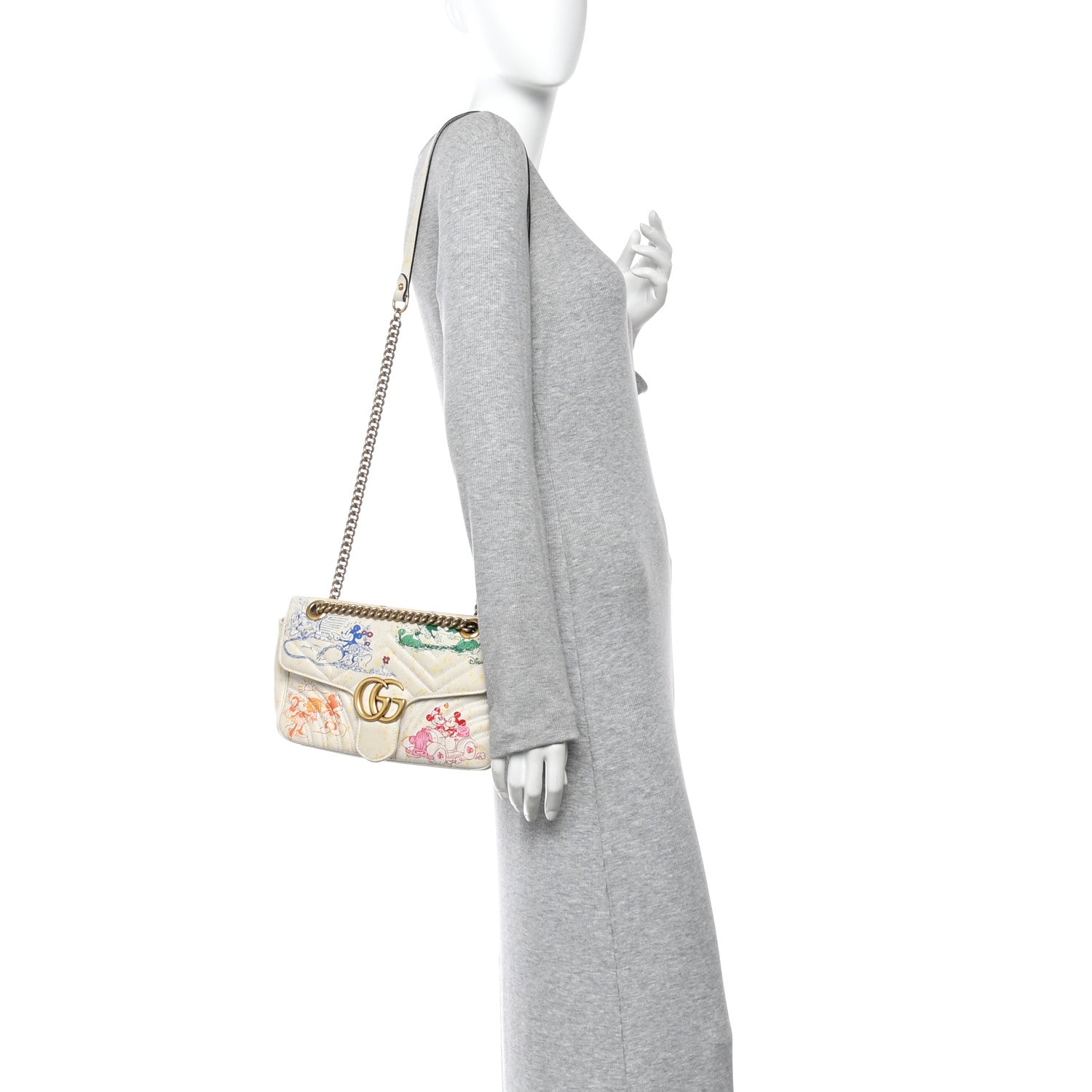 Gucci X DISNEY Calfskin Matelasse Mickey Minnie Mouse Medium GG Marmont Shoulder Bag Multicolor 2 of 11
