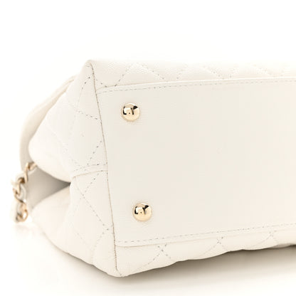 Chanel Caviar Quilted Small Chain Coco Handle Flap White 9 of 13