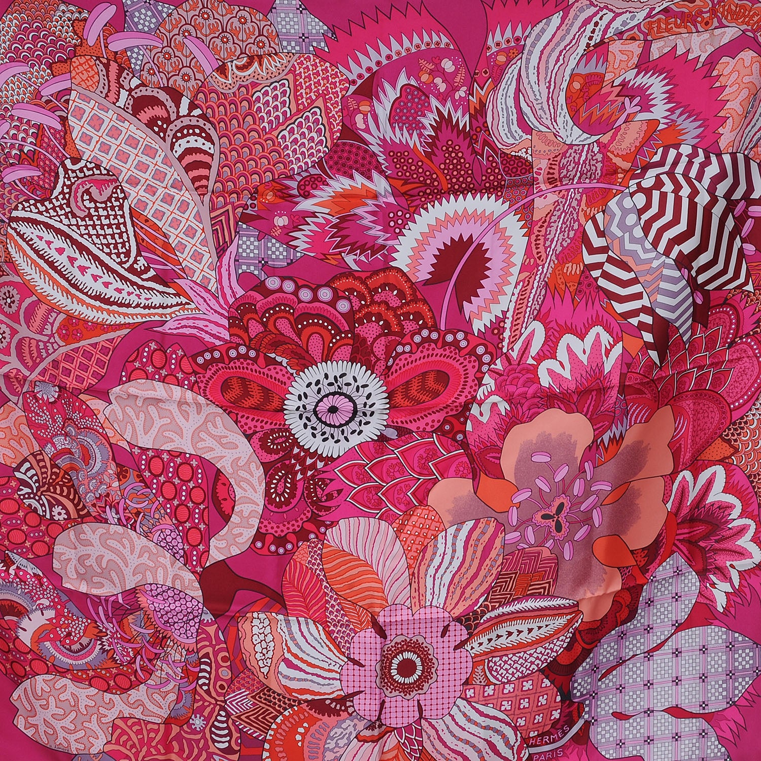 Hermes Silk Fleurs D Indiennes Scarf 90 1 of 8