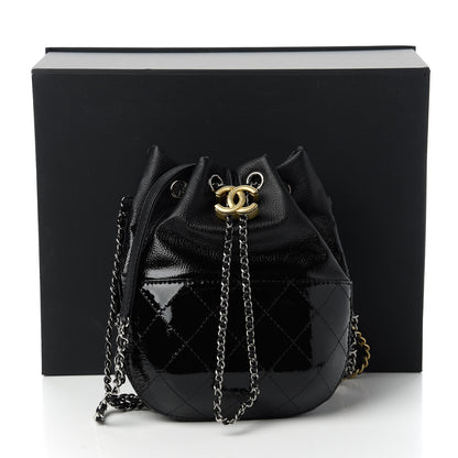Chanel Patent Goatskin Quilted Small Gabrielle Bucket Black 11 of 11