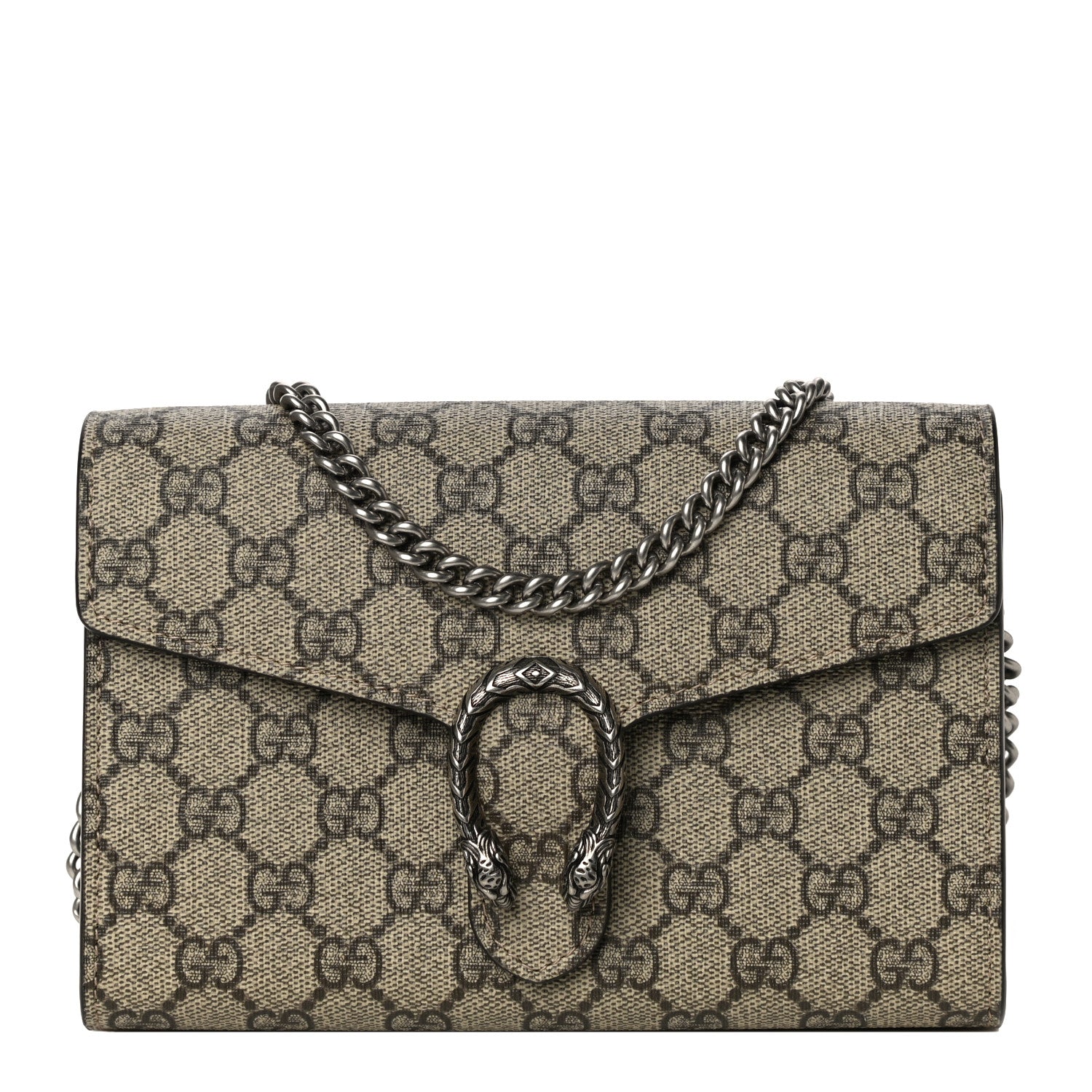 Gucci GG Supreme Monogram Mini Dionysus Chain Wallet Beige Taupe 1 of 11