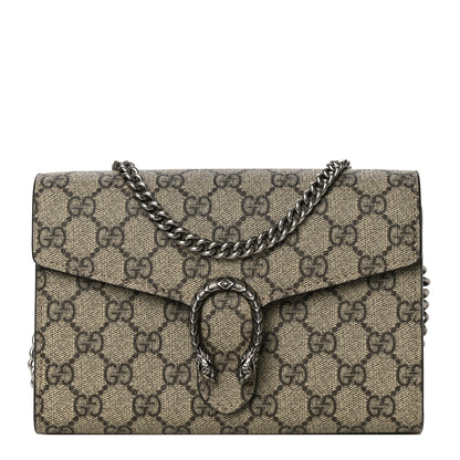 Gucci GG Supreme Monogram Mini Dionysus Chain Wallet Beige Taupe 1 of 11