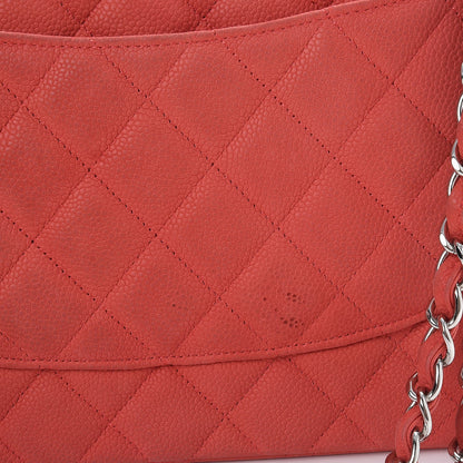 Chanel Iridescent Caviar Quilted Jumbo Double Flap Coral 9 of 15