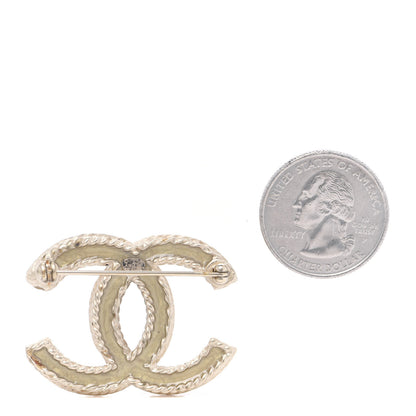 Chanel Crystal CC Brooch Pin Light Gold 2 of 8